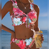 Bikinis Ziedi Leoparda Pārlikums
