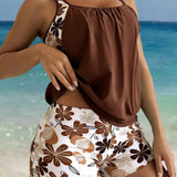 Tankinis Blumig Druck Boy Short