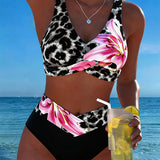 Lauva Ziedu Iespiests Bikinis