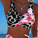 Lauva Ziedu Iespiests Bikinis