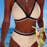 Bikini ar Krāsu Bloku un Divām Strukturētām Siksnām