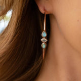 Boho Turquoise Månestens Øreringe