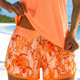 Tankini Eleganta Stila Jūras Druka