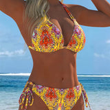 Krāsains Halter Bikinis