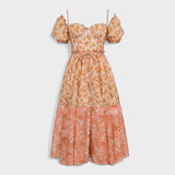 Valentīna | Ziedu koraļļu krāsas kleita
