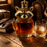 Viskija pudele — Rebel Raccoon limitētā izdevuma versija