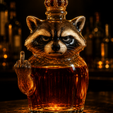 Viskija pudele — Rebel Raccoon limitētā izdevuma versija