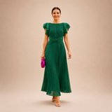 Seraphina | Elegants Plīvēts Maksidress ar Vērpi