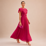 Seraphina | Elegants Plīvēts Maksidress ar Vērpi