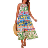 ELISA - Šiks Boho Halter Tīrā Maxi Kleita