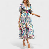 Clara | Eleganta ziedu midi kleita