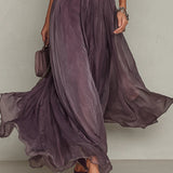 Aria - Vintage Eleganta Šifona Maxi Kleita