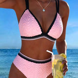 Bikini ar Krāsu Bloku un Divām Strukturētām Siksnām