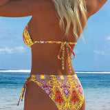 Krāsains Halter Bikinis