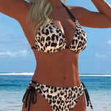 Bikini ar Leoparda Rakstu un Siksniņām