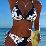 Vienkāršs Seksīgs Bikinis ar Haltera Dekolte