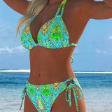 Krāsains Halter Bikinis